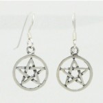 Pentacle Silver Earrings