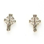 Celtic Cross Small Silver Studs