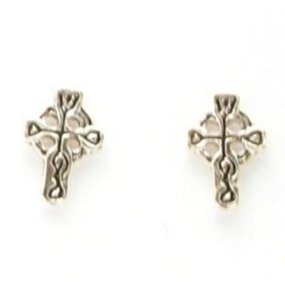 Celtic Cross Small Silver Studs