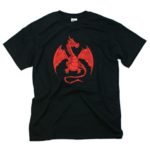 Red Dragon on Black T Shirt