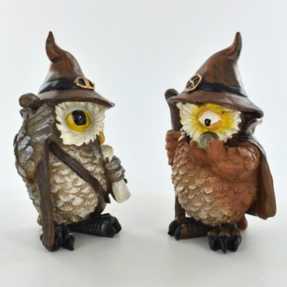 Set of Two Mystical Owl Figurines