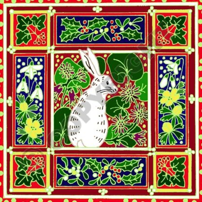 White Winter Hare Card