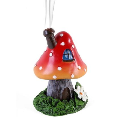 Red Smoking Toadstool Incense Cone Burner