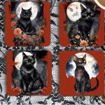 Black Moon Cats Coaster Set