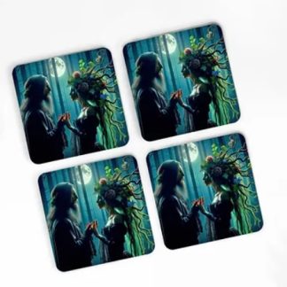 Forest Witch and Warlock Coaster Set