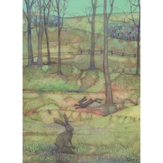 Hares in the Fields Card