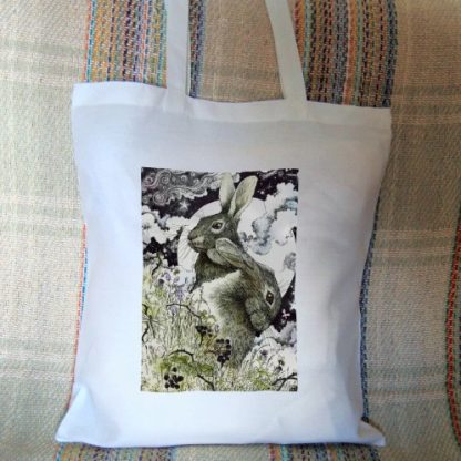 Hares In The Hedgerow Tote Bag