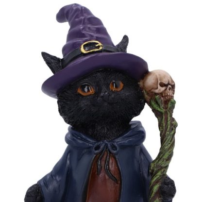 Whiskered Wizard Cat Figurine close-up