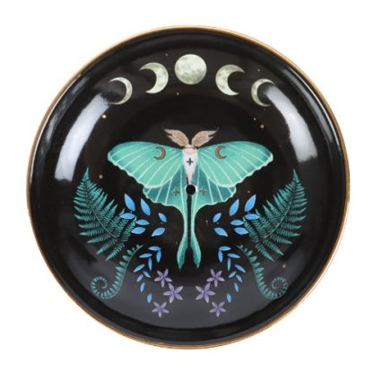 Lunar Moth Ceramic Incense Plate