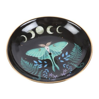 Lunar Moth Ceramic Incense Plate